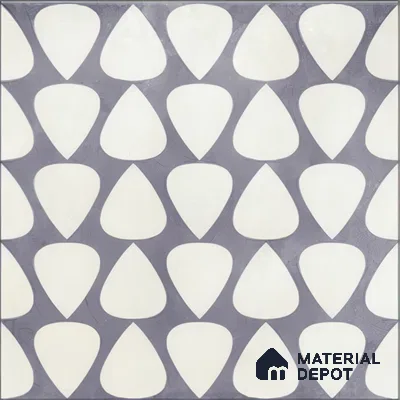 Moroccan Floor & Wall Tile TL 05091 B Bauhaus Smoke Cloud 1 ft x 1 ft Ceramic Matte Finish - 9 mm | Suitable for Bathroom, Kitchen,  Balcony | Please Expect a Slight Variation of Pattern (Sample)