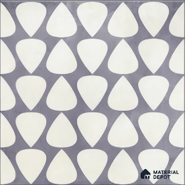 Moroccan Floor & Wall Tile TL 05091 B Bauhaus Smoke Cloud 1 ft x 1 ft Ceramic Matte Finish - 9 mm | Suitable for Bathroom, Kitchen,  Balcony | Please Expect a Slight Variation of Pattern (Sample)