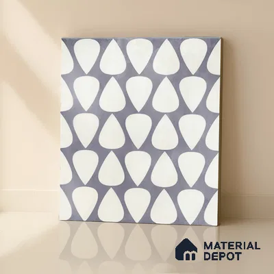 Moroccan Floor & Wall Tile TL 05091 B Bauhaus Smoke Cloud 1 ft x 1 ft Ceramic Matte Finish - 9 mm | Suitable for Bathroom, Kitchen,  Balcony | Please Expect a Slight Variation of Pattern (Sample)