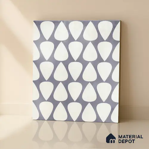 Moroccan Floor & Wall Tile TL 05091 B Bauhaus Smoke Cloud 1 ft x 1 ft Ceramic Matte Finish - 9 mm | Suitable for Bathroom, Kitchen,  Balcony | Please Expect a Slight Variation of Pattern