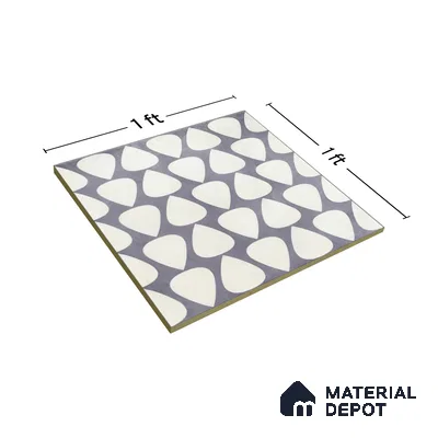 Moroccan Floor & Wall Tile TL 05091 B Bauhaus Smoke Cloud 1 ft x 1 ft Ceramic Matte Finish - 9 mm | Suitable for Bathroom, Kitchen,  Balcony | Please Expect a Slight Variation of Pattern (Sample)