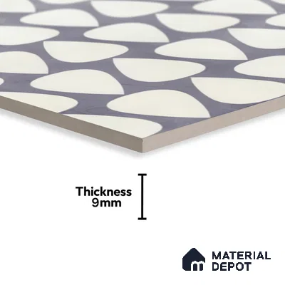 Moroccan Floor & Wall Tile TL 05091 B Bauhaus Smoke Cloud 1 ft x 1 ft Ceramic Matte Finish - 9 mm | Suitable for Bathroom, Kitchen,  Balcony | Please Expect a Slight Variation of Pattern (Sample)