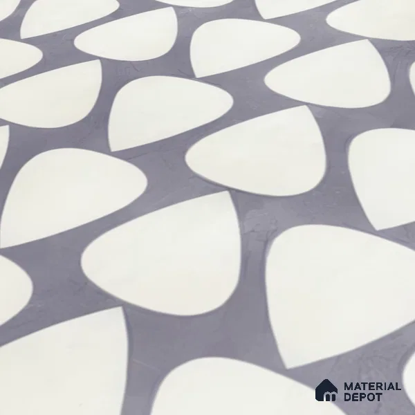 Moroccan Floor & Wall Tile TL 05091 B Bauhaus Smoke Cloud 1 ft x 1 ft Ceramic Matte Finish - 9 mm | Suitable for Bathroom, Kitchen,  Balcony | Please Expect a Slight Variation of Pattern (Sample)