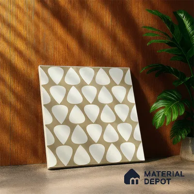 Moroccan Floor & Wall Tile TL 05091 Bauhaus Frosted Caramel 1 ft x 1 ft Ceramic Matte Finish - 9 mm | Suitable for Bathroom, Kitchen, Balcony | Please Expect a Slight Variation of Pattern