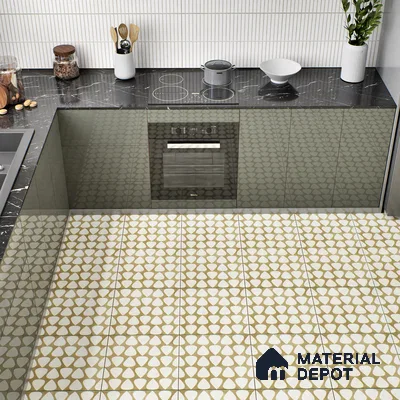 Moroccan Floor & Wall Tile TL 05091 Bauhaus Frosted Caramel 1 ft x 1 ft Ceramic Matte Finish - 9 mm | Suitable for Bathroom, Kitchen, Balcony | Please Expect a Slight Variation of Pattern