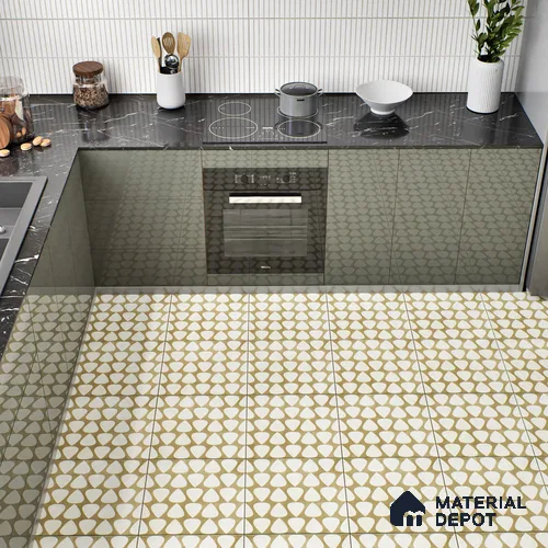 Moroccan Floor & Wall Tile TL 05091 Bauhaus Frosted Caramel 1 ft x 1 ft Ceramic Matte Finish - 9 mm | Suitable for Bathroom, Kitchen, Balcony | Please Expect a Slight Variation of Pattern