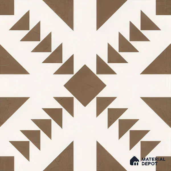 Moroccan Floor & Wall Tile TL 05048 Morissa Geometric Beige 1 ft x 1 ft Ceramic Matte Finish - 7.5 mm | Suitable for Bathroom, Kitchen, Balcony (Sample)