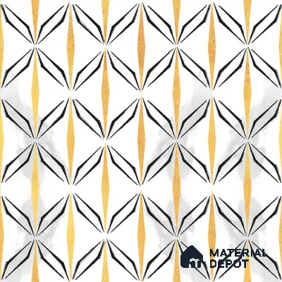 Moroccan Floor & Wall Tile TL 05057 Morissa Golden Black Fly 1 ft x 1 ft Ceramic Matte Finish - 8 mm | Suitable for Bathroom, Kitchen,  Balcony | Please Expect a Slight Variation of Pattern (Sample)