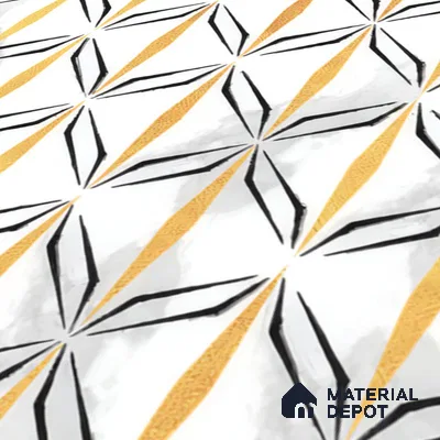 Moroccan Floor & Wall Tile TL 05057 Morissa Golden Black Fly 1 ft x 1 ft Ceramic Matte Finish - 8 mm | Suitable for Bathroom, Kitchen,  Balcony | Please Expect a Slight Variation of Pattern (Sample)