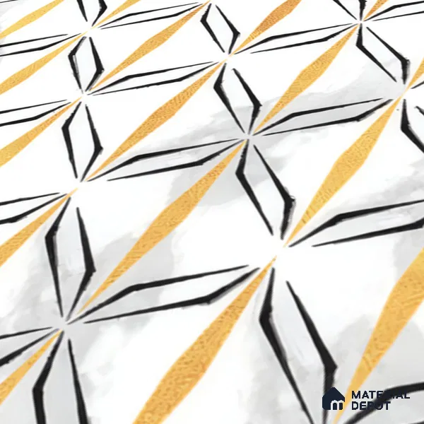 Moroccan Floor & Wall Tile TL 05057 Morissa Golden Black Fly 1 ft x 1 ft Ceramic Matte Finish - 8 mm | Suitable for Bathroom, Kitchen,  Balcony | Please Expect a Slight Variation of Pattern (Sample)