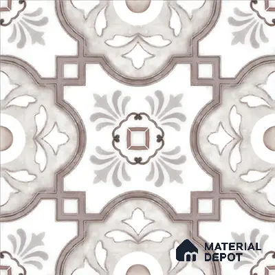 Moroccan Floor & Wall Tile TL 05077 Morissa Gunmetal Abstract Grey 1 ft x 1 ft Ceramic Matte Finish - 8 mm | Suitable for Bathroom, Kitchen,  Balcony | Please Expect a Slight Variation of Pattern