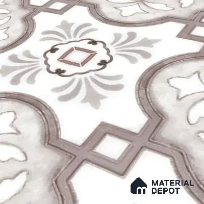 Moroccan Floor & Wall Tile TL 05077 Morissa Gunmetal Abstract Grey 1 ft x 1 ft Ceramic Matte Finish - 8 mm | Suitable for Bathroom, Kitchen,  Balcony | Please Expect a Slight Variation of Pattern