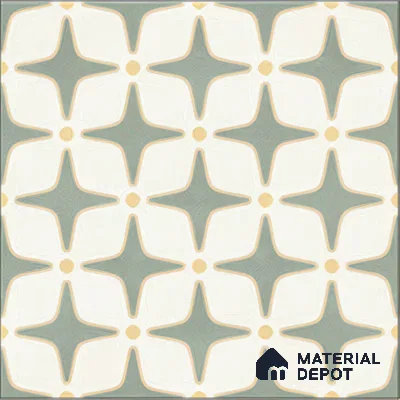 Moroccan Floor & Wall Tile TL 05093 B Bauhaus Mint Green 1 ft x 1 ft Ceramic Matte Finish - 9 mm | Suitable for Bathroom, Kitchen,  Balcony | Please Expect a Slight Variation of Pattern (Sample)