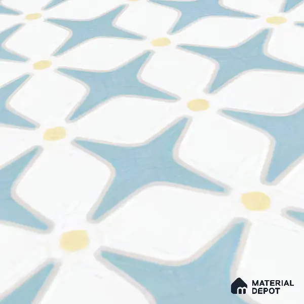 Moroccan Floor & Wall Tile TL 05093 Bauhaus Ice Blue 1 ft x 1 ft Ceramic Matte Finish - 9 mm | Suitable for Bathroom, Kitchen, Balcony | Please Expect a Slight Variation of Pattern
