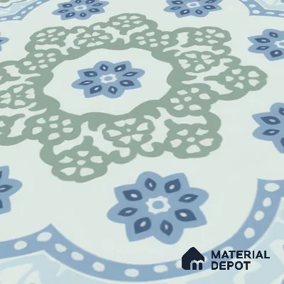 Moroccan Floor & Wall Tile TL 05062 B Morissa Ink Blue Floral 1 ft x 1 ft Ceramic Matte Finish - 8 mm | Suitable for Bathroom, Kitchen,  Balcony | Please Expect a Slight Variation of Pattern