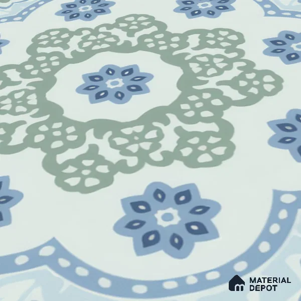Moroccan Floor & Wall Tile TL 05062 B Morissa Ink Blue Floral 1 ft x 1 ft Ceramic Matte Finish - 8 mm | Suitable for Bathroom, Kitchen,  Balcony | Please Expect a Slight Variation of Pattern