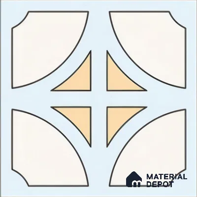Moroccan Floor & Wall Tile TL 05084 Morissa Light Blue Cross 1 ft x 1 ft Ceramic Matte Finish - 9 mm | Suitable for Bathroom, Kitchen,  Balcony | Please Expect a Slight Variation of Pattern (Sample)