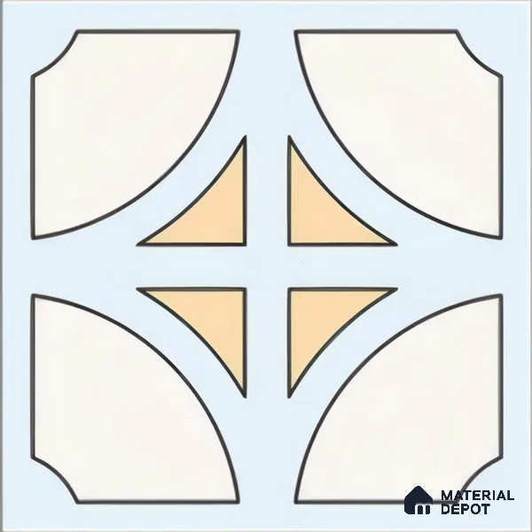 Moroccan Floor & Wall Tile TL 05084 Morissa Light Blue Cross 1 ft x 1 ft Ceramic Matte Finish - 9 mm | Suitable for Bathroom, Kitchen,  Balcony | Please Expect a Slight Variation of Pattern (Sample)