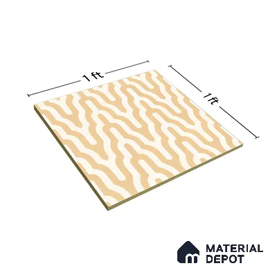 Moroccan Floor & Wall Tile TL 05087 B Bauhaus Ivory Sunset 1 ft x 1 ft Ceramic Matte Finish - 9 mm | Suitable for Bathroom, Kitchen,  Balcony | Please Expect a Slight Variation of Pattern