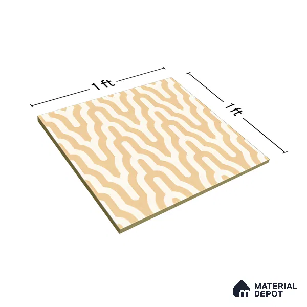 Moroccan Floor & Wall Tile TL 05087 B Bauhaus Ivory Sunset 1 ft x 1 ft Ceramic Matte Finish - 9 mm | Suitable for Bathroom, Kitchen,  Balcony | Please Expect a Slight Variation of Pattern