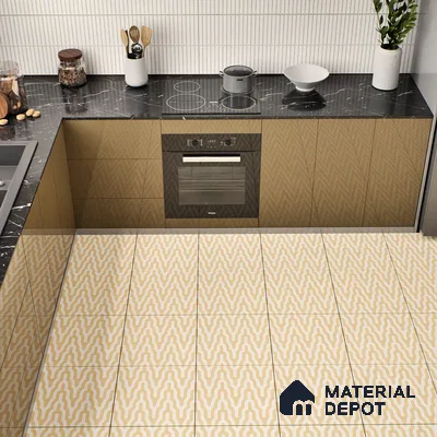 Moroccan Floor & Wall Tile TL 05087 B Bauhaus Ivory Sunset 1 ft x 1 ft Ceramic Matte Finish - 9 mm | Suitable for Bathroom, Kitchen,  Balcony | Please Expect a Slight Variation of Pattern