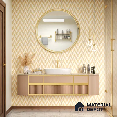 Moroccan Floor & Wall Tile TL 05087 B Bauhaus Ivory Sunset 1 ft x 1 ft Ceramic Matte Finish - 9 mm | Suitable for Bathroom, Kitchen,  Balcony | Please Expect a Slight Variation of Pattern