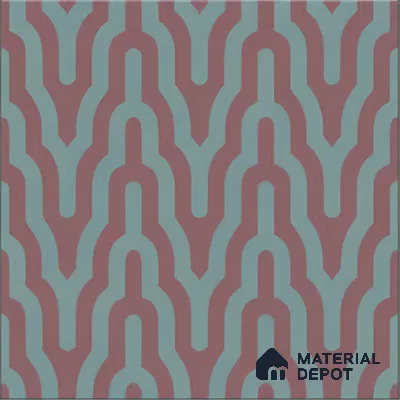 Moroccan Floor & Wall Tile TL 05087 Bauhaus Maroon Tide 1 ft x 1 ft Ceramic Matte Finish - 9 mm | Suitable for Bathroom, Kitchen,  Balcony | Please Expect a Slight Variation of Pattern (Sample)