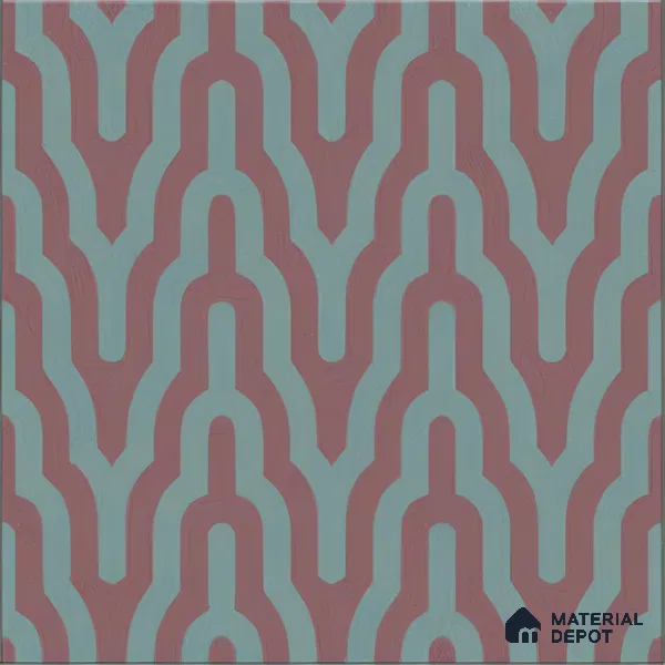 Moroccan Floor & Wall Tile TL 05087 Bauhaus Maroon Tide 1 ft x 1 ft Ceramic Matte Finish - 9 mm | Suitable for Bathroom, Kitchen,  Balcony | Please Expect a Slight Variation of Pattern (Sample)