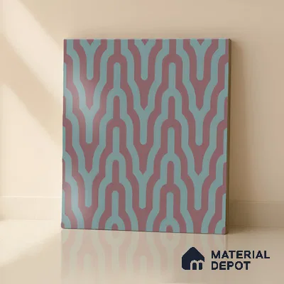 Moroccan Floor & Wall Tile TL 05087 Bauhaus Maroon Tide 1 ft x 1 ft Ceramic Matte Finish - 9 mm | Suitable for Bathroom, Kitchen,  Balcony | Please Expect a Slight Variation of Pattern (Sample)