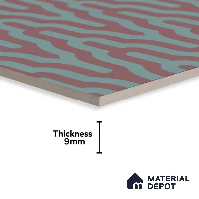 Moroccan Floor & Wall Tile TL 05087 Bauhaus Maroon Tide 1 ft x 1 ft Ceramic Matte Finish - 9 mm | Suitable for Bathroom, Kitchen,  Balcony | Please Expect a Slight Variation of Pattern (Sample)