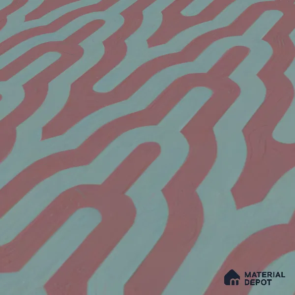 Moroccan Floor & Wall Tile TL 05087 Bauhaus Maroon Tide 1 ft x 1 ft Ceramic Matte Finish - 9 mm | Suitable for Bathroom, Kitchen,  Balcony | Please Expect a Slight Variation of Pattern (Sample)