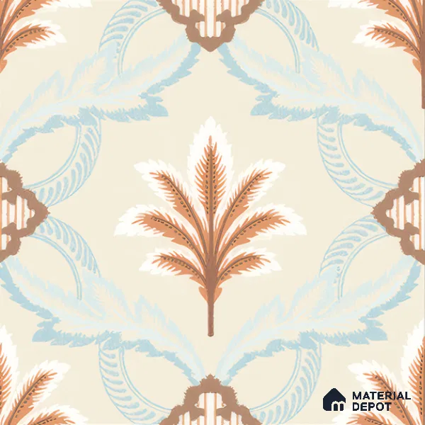 Floral Wall Tile TL 05074 Morissa Marrakech Feather 1 ft x 1 ft Ceramic Matte Finish - 8 mm | Suitable for Bathroom, Kitchen & Balcony | Please Expect a Slight Variation of Pattern (Sample)