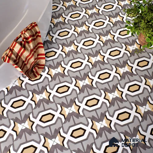 Moroccan Floor & Wall Tile TL 05050 Morissa Marrakech Maze 1 ft x 1 ft Ceramic Matte Finish - 7.5 mm | Suitable for Bathroom, Kitchen, Dining Area