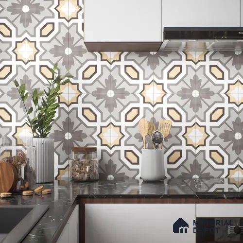 Moroccan Floor & Wall Tile TL 05050 Morissa Marrakech Maze 1 ft x 1 ft Ceramic Matte Finish - 7.5 mm | Suitable for Bathroom, Kitchen, Balcony