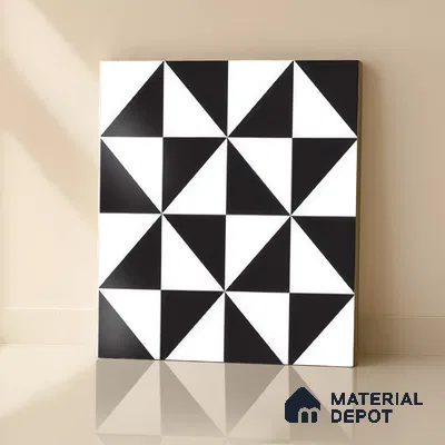 Moroccan Floor & Wall Tile TL 05046 Morissa Medina Monochrome 1 ft x 1 ft Ceramic Matte Finish - 7.5 mm | Suitable for Bathroom, Kitchen, Balcony (Sample)