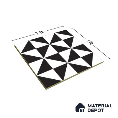 Moroccan Floor & Wall Tile TL 05046 Morissa Medina Monochrome 1 ft x 1 ft Ceramic Matte Finish - 7.5 mm | Suitable for Bathroom, Kitchen, Balcony (Sample)
