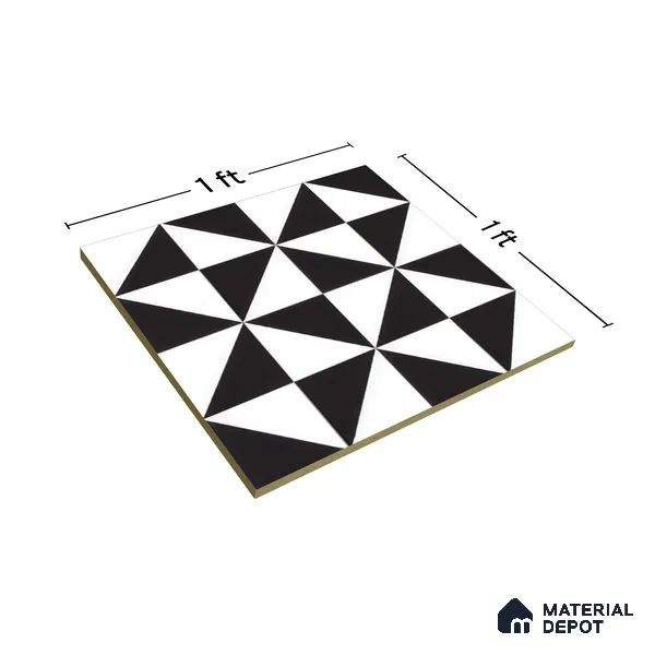Moroccan Floor & Wall Tile TL 05046 Morissa Medina Monochrome 1 ft x 1 ft Ceramic Matte Finish - 7.5 mm | Suitable for Bathroom, Kitchen, Balcony (Sample)