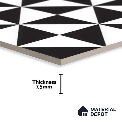 Moroccan Floor & Wall Tile TL 05046 Morissa Medina Monochrome 1 ft x 1 ft Ceramic Matte Finish - 7.5 mm | Suitable for Bathroom, Kitchen, Balcony (Sample)