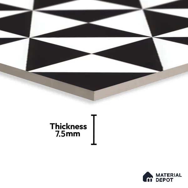 Moroccan Floor & Wall Tile TL 05046 Morissa Medina Monochrome 1 ft x 1 ft Ceramic Matte Finish - 7.5 mm | Suitable for Bathroom, Kitchen, Balcony (Sample)