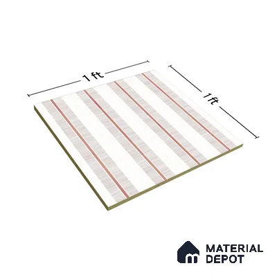 Moroccan Floor & Wall Tile TL 05056 Morissa Metallic Bronze Line 1 ft x 1 ft Ceramic Matte Finish - 8 mm | Suitable for Bathroom, Kitchen, Basin Area | Please Expect a Slight Variation of Pattern