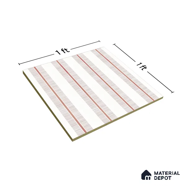 Moroccan Floor & Wall Tile TL 05056 Morissa Metallic Bronze Line 1 ft x 1 ft Ceramic Matte Finish - 8 mm | Suitable for Bathroom, Kitchen, Basin Area | Please Expect a Slight Variation of Pattern