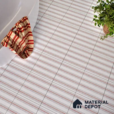 Moroccan Floor & Wall Tile TL 05056 Morissa Metallic Bronze Line 1 ft x 1 ft Ceramic Matte Finish - 8 mm | Suitable for Bathroom, Kitchen, Basin Area | Please Expect a Slight Variation of Pattern