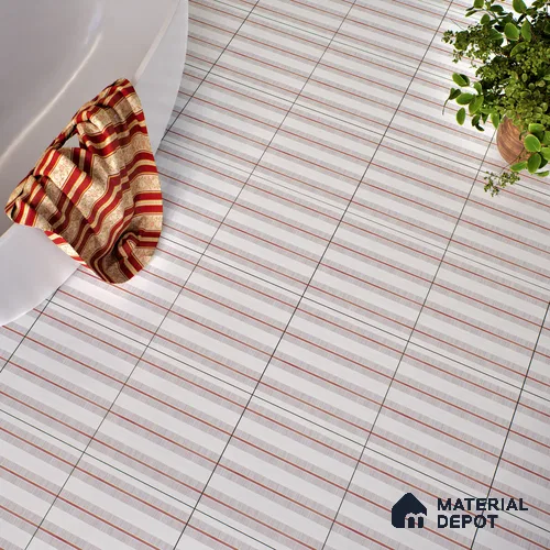 Moroccan Floor & Wall Tile TL 05056 Morissa Metallic Bronze Line 1 ft x 1 ft Ceramic Matte Finish - 8 mm | Suitable for Bathroom, Kitchen, Basin Area | Please Expect a Slight Variation of Pattern
