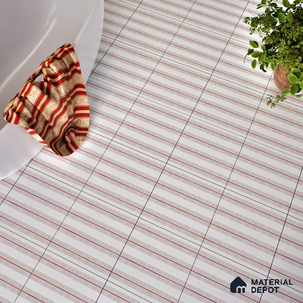 Moroccan Floor & Wall Tile TL 05056 Morissa Metallic Bronze Line 1 ft x 1 ft Ceramic Matte Finish - 8 mm | Suitable for Bathroom, Kitchen, Basin Area | Please Expect a Slight Variation of Pattern