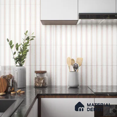 Moroccan Floor & Wall Tile TL 05056 Morissa Metallic Bronze Line 1 ft x 1 ft Ceramic Matte Finish - 8 mm | Suitable for Bathroom, Kitchen, Basin Area | Please Expect a Slight Variation of Pattern