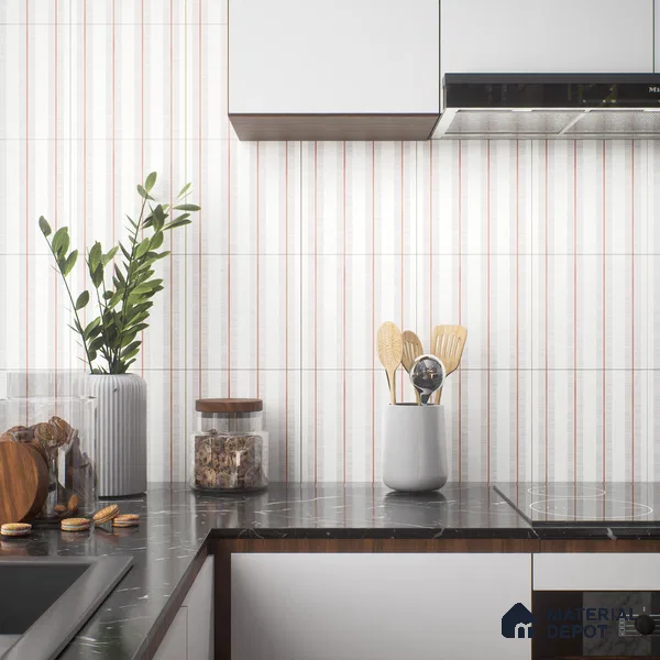 Moroccan Floor & Wall Tile TL 05056 Morissa Metallic Bronze Line 1 ft x 1 ft Ceramic Matte Finish - 8 mm | Suitable for Bathroom, Kitchen, Basin Area | Please Expect a Slight Variation of Pattern
