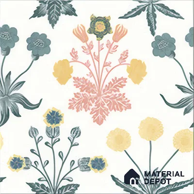 Floral Wall Tile TL 05088 Morissa Mint Frost 1 ft x 1 ft Ceramic Matte Finish - 9 mm | Suitable for Bathroom, Kitchen & Balcony | Please Expect a Slight Variation of Pattern (Sample)