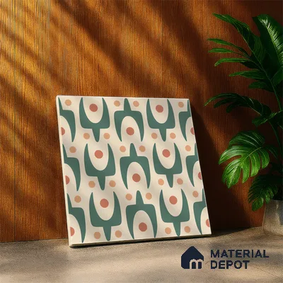 Moroccan Floor & Wall Tile TL 05092 Morissa Pale Olive 1 ft x 1 ft Ceramic Matte Finish - 9 mm | Suitable for Bathroom, Kitchen,  Balcony | Please Expect a Slight Variation of Pattern (Sample)