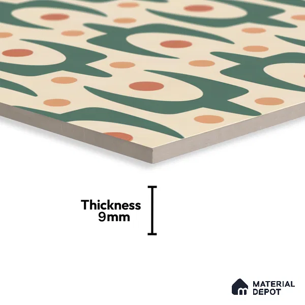 Moroccan Floor & Wall Tile TL 05092 Morissa Pale Olive 1 ft x 1 ft Ceramic Matte Finish - 9 mm | Suitable for Bathroom, Kitchen,  Balcony | Please Expect a Slight Variation of Pattern (Sample)