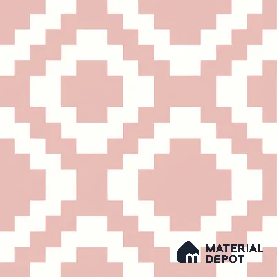 Moroccan Floor & Wall Tile TL 05078 Morissa Pink Stair 1 ft x 1 ft Ceramic Matte Finish - 8 mm | Suitable for Bathroom, Kitchen,  Balcony | Please Expect a Slight Variation of Pattern (Sample)